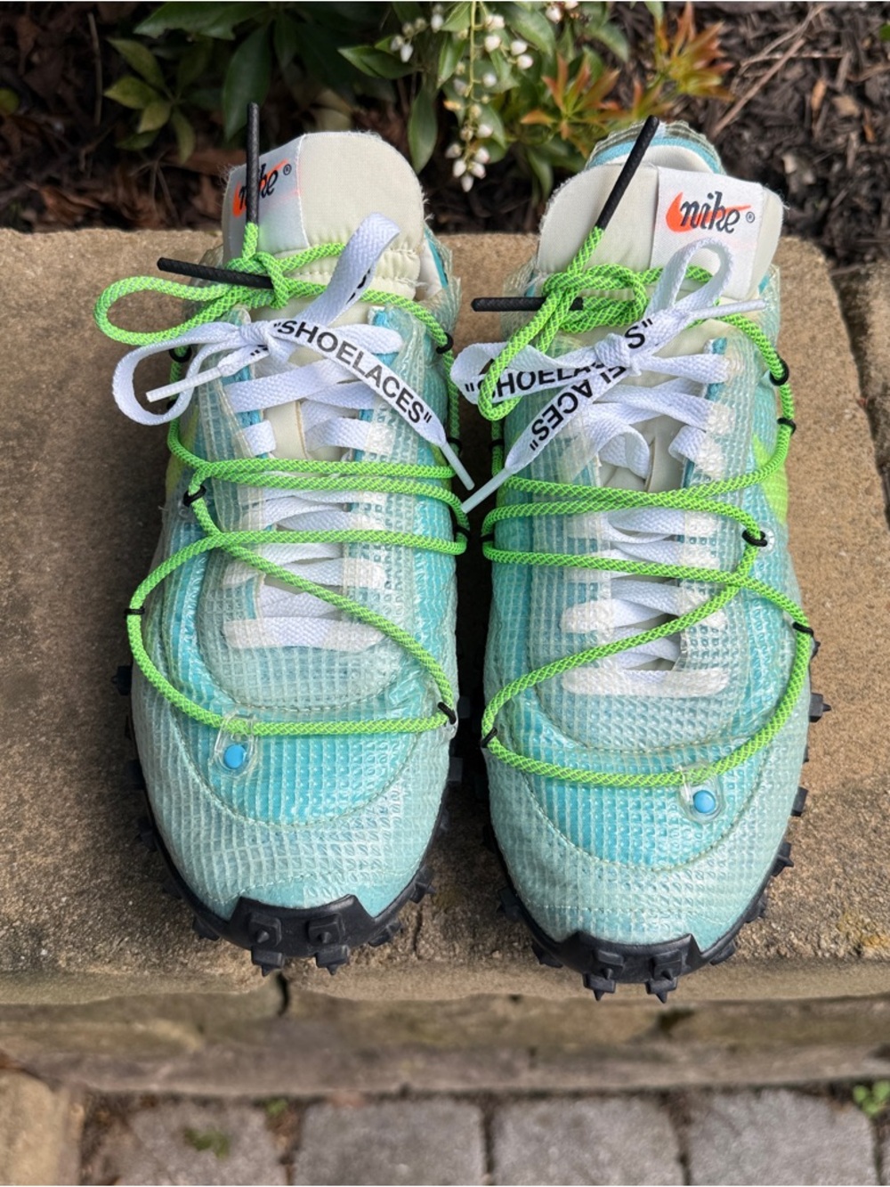 Nike x Off White Waffle Racer in Vivid Sky EUC Size 8 - Picture 7 of 12